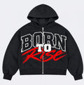 Heavyweight Black Zip-Up Hoodie Print design — Heavyweight Black Zip-Up Hoodie Print 1
