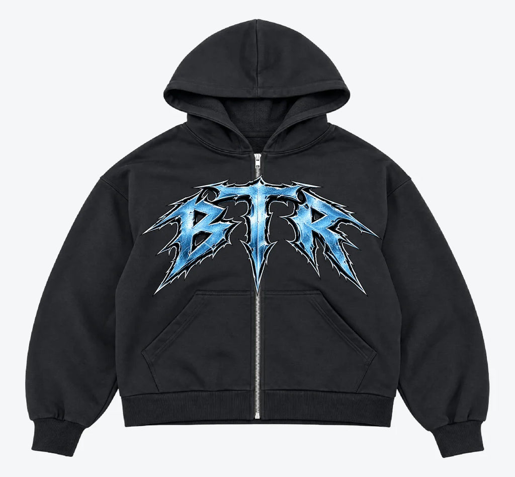 BTR Black Zip-Up Hoodie 2