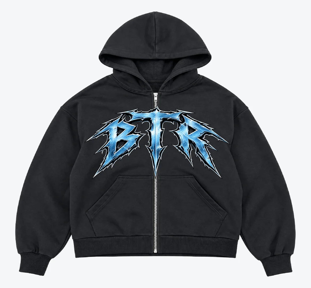 BTR Black Zip-Up Hoodie 2