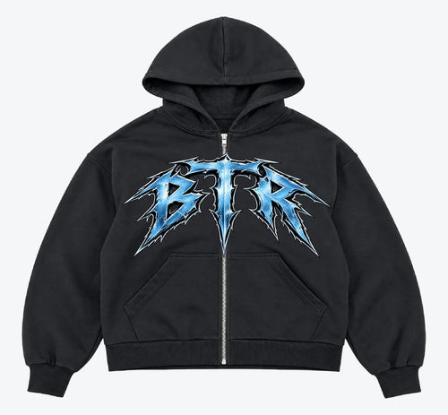 BTR Black Zip-Up Hoodie 2