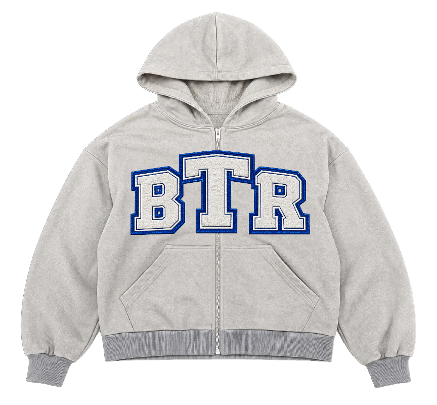 BTR Oatmeal Zip-Up Hoodie 1